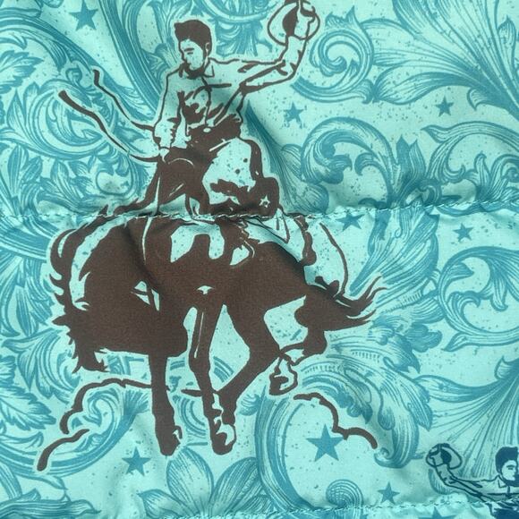 Cheekys Womens Puffer Vest Small Full Zip Horse Equestrian Ranch Cowgirl Rodeo - Picture 3 of 14